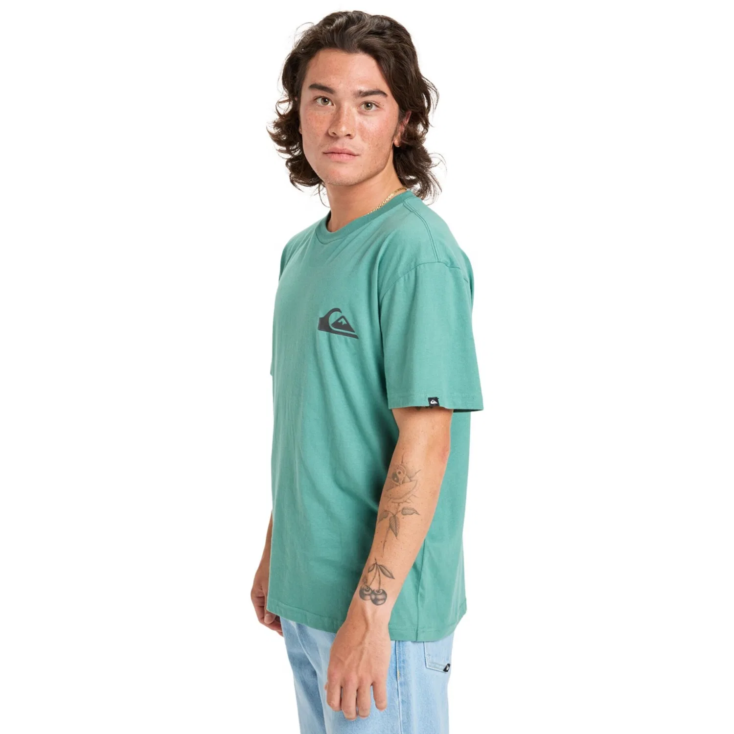 Детская хлопковая футболка с коротким рукавом Quiksilver, Deep Sea — фото 3