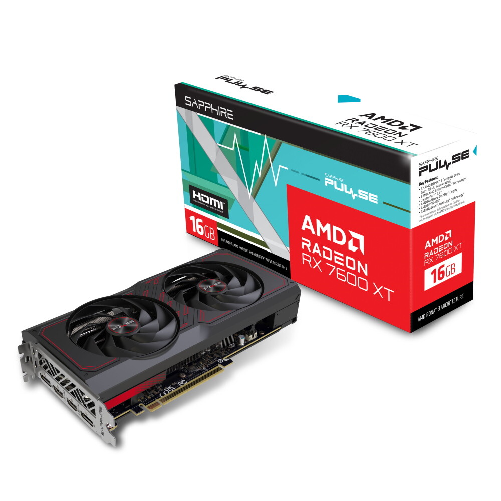 

Видеокарта Sapphire Pulse AMD Radeon RX 7600 XT, 16 ГБ, 11339-04-20G, черный