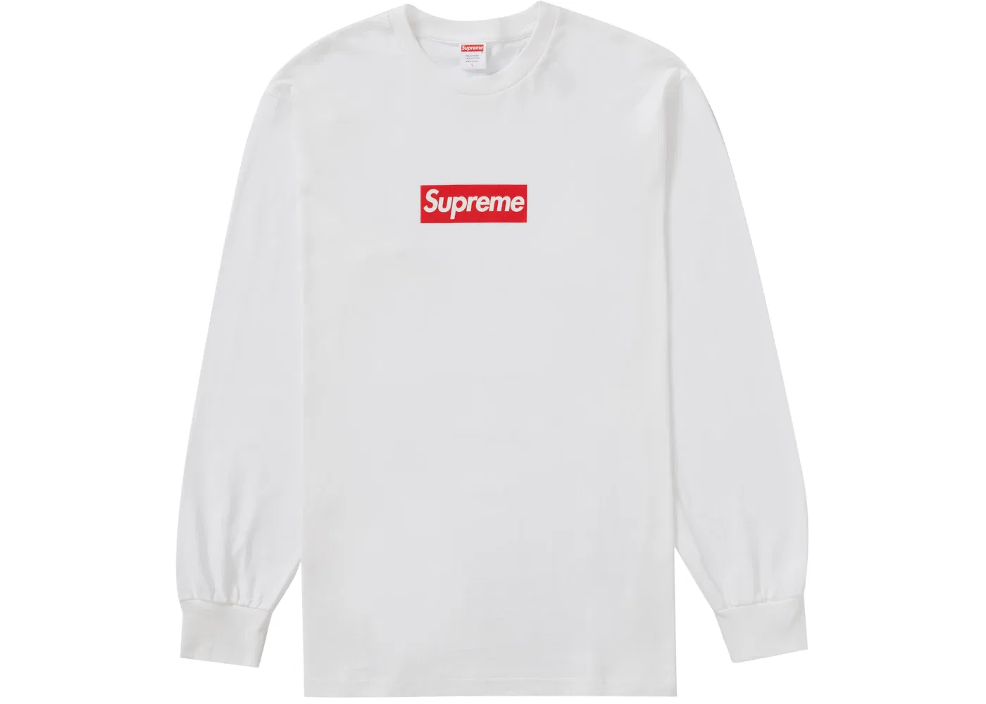 Мужская футболка с длинным рукавом с принтом Supreme L/S Tee, White