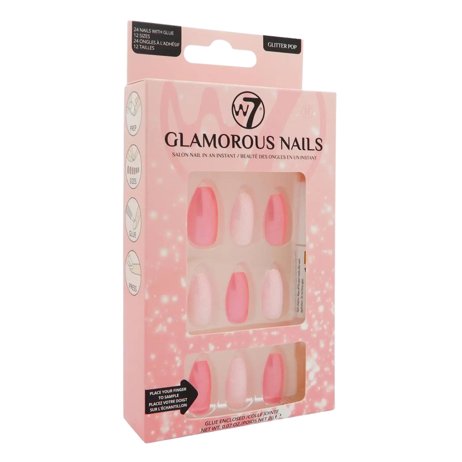 

W7 Glamorous Nails накладные ногти Glitter Pop, 24 шт/уп