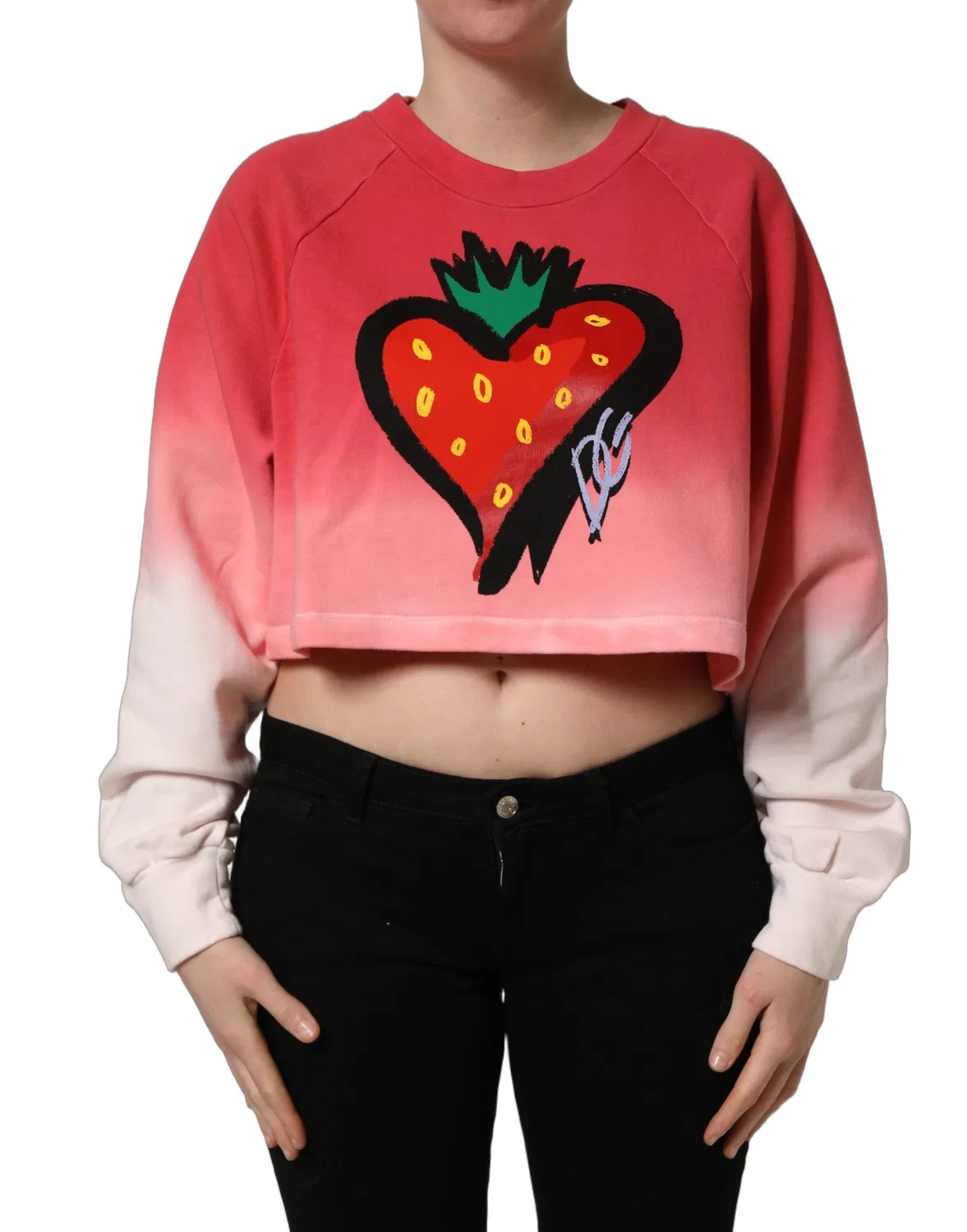 Женский свитшот с принтом клубники, Multicolor Strawberry Print, Dolce & Gabbana, Multicolor — фото 2