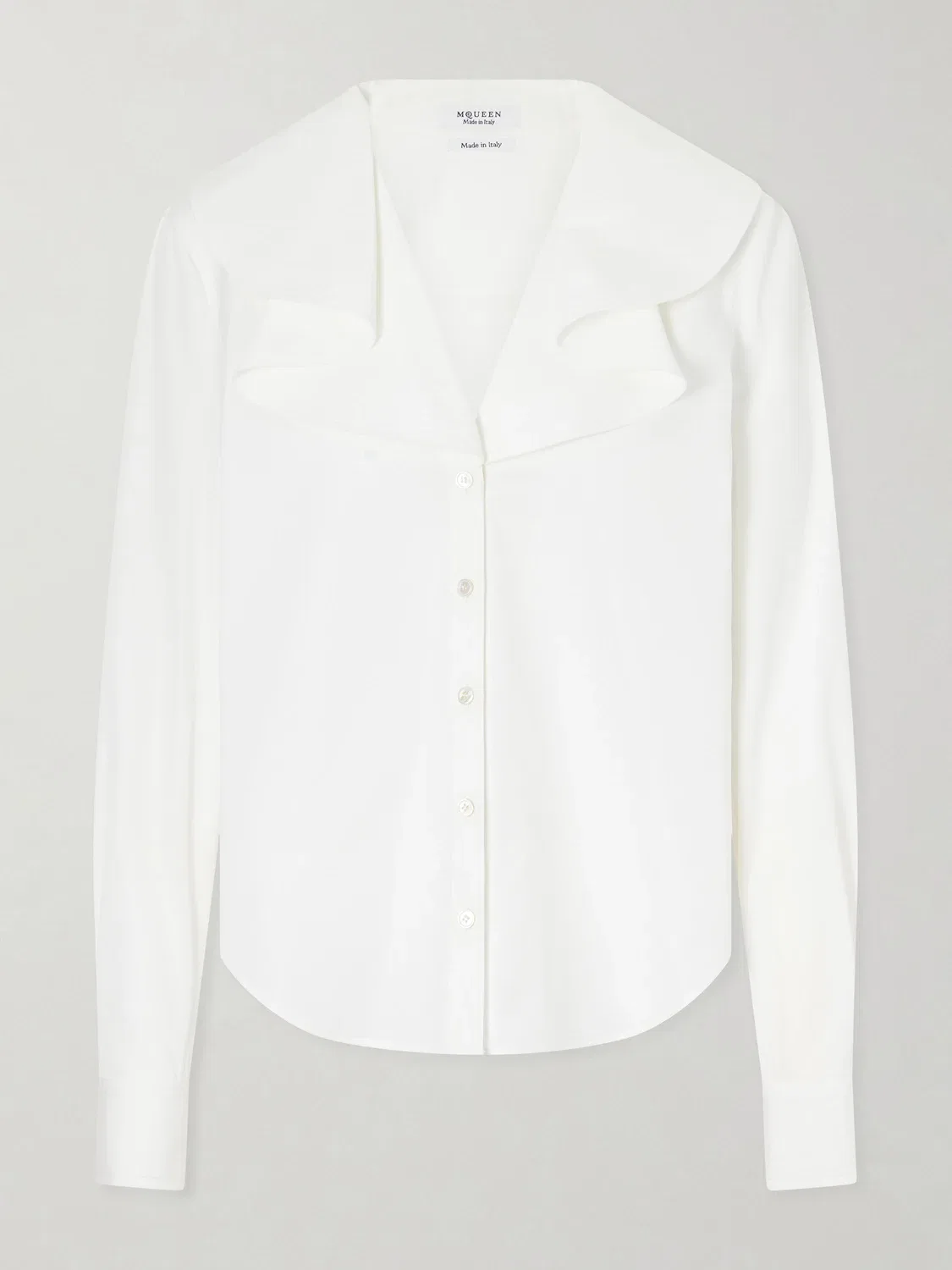 Хлопковая рубашка Alexander McQueen, белый