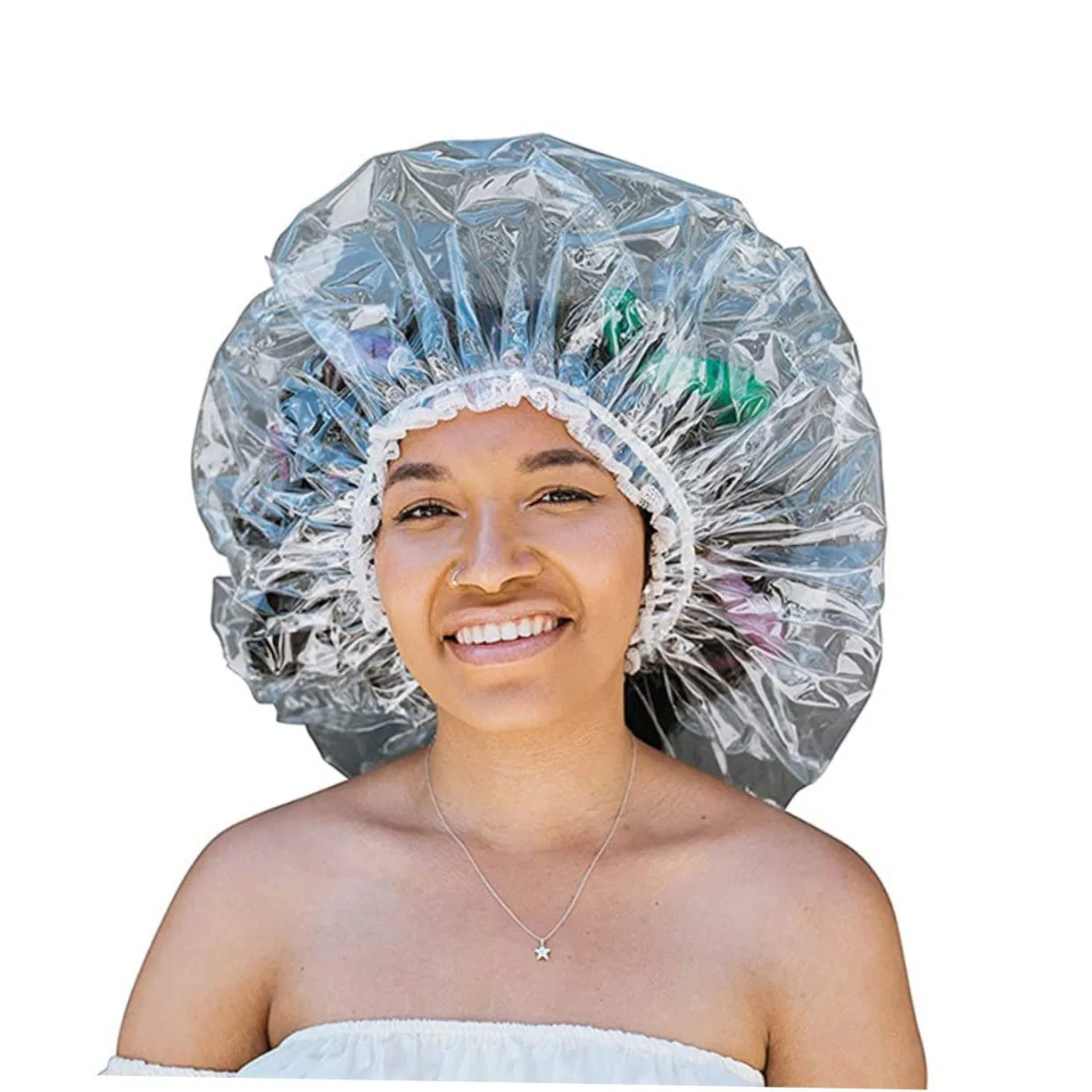 Шапочка для душа EVA, Healeved, 1 шт, 38x38 см, Transparent — фото 2