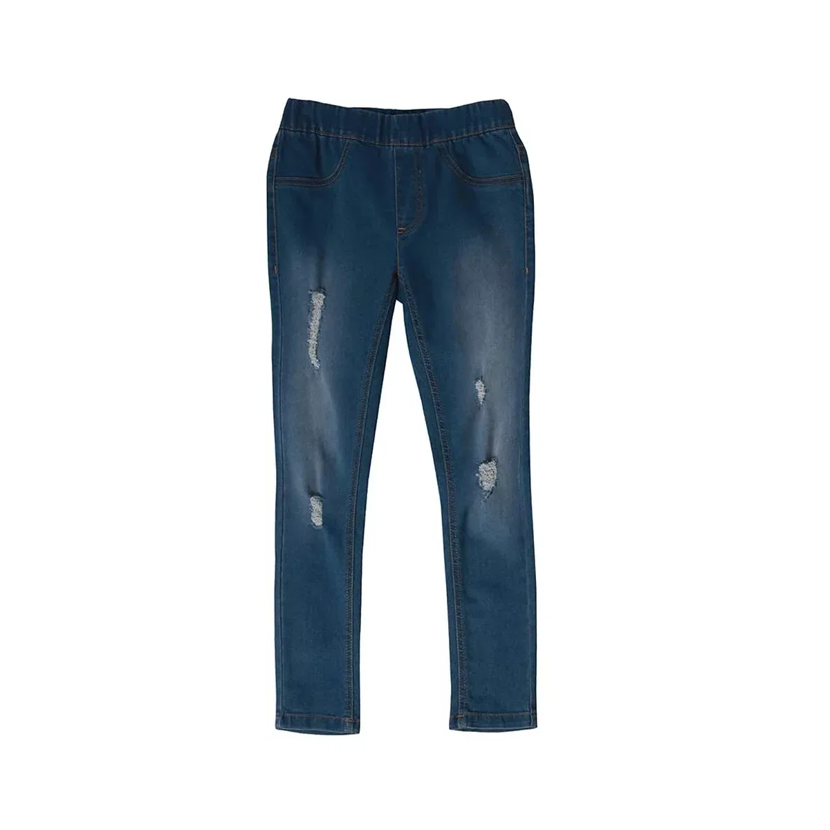 Детские джинсовые леггинсы для девочек с рваным эффектом Just Love, Medium Denim Ripped Jegging