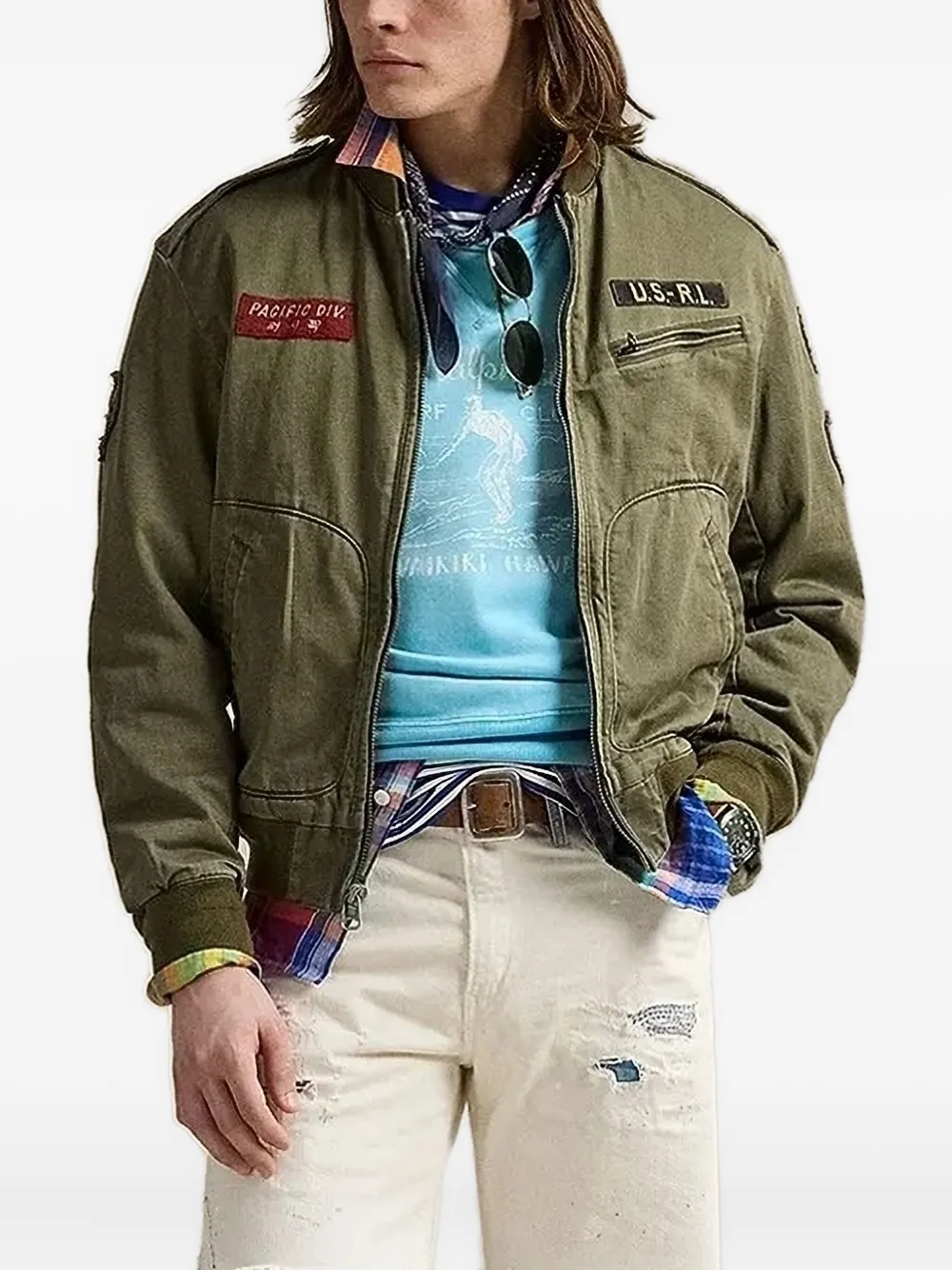 

Вышитая куртка-бомбер POLO RALPH LAUREN, зеленый