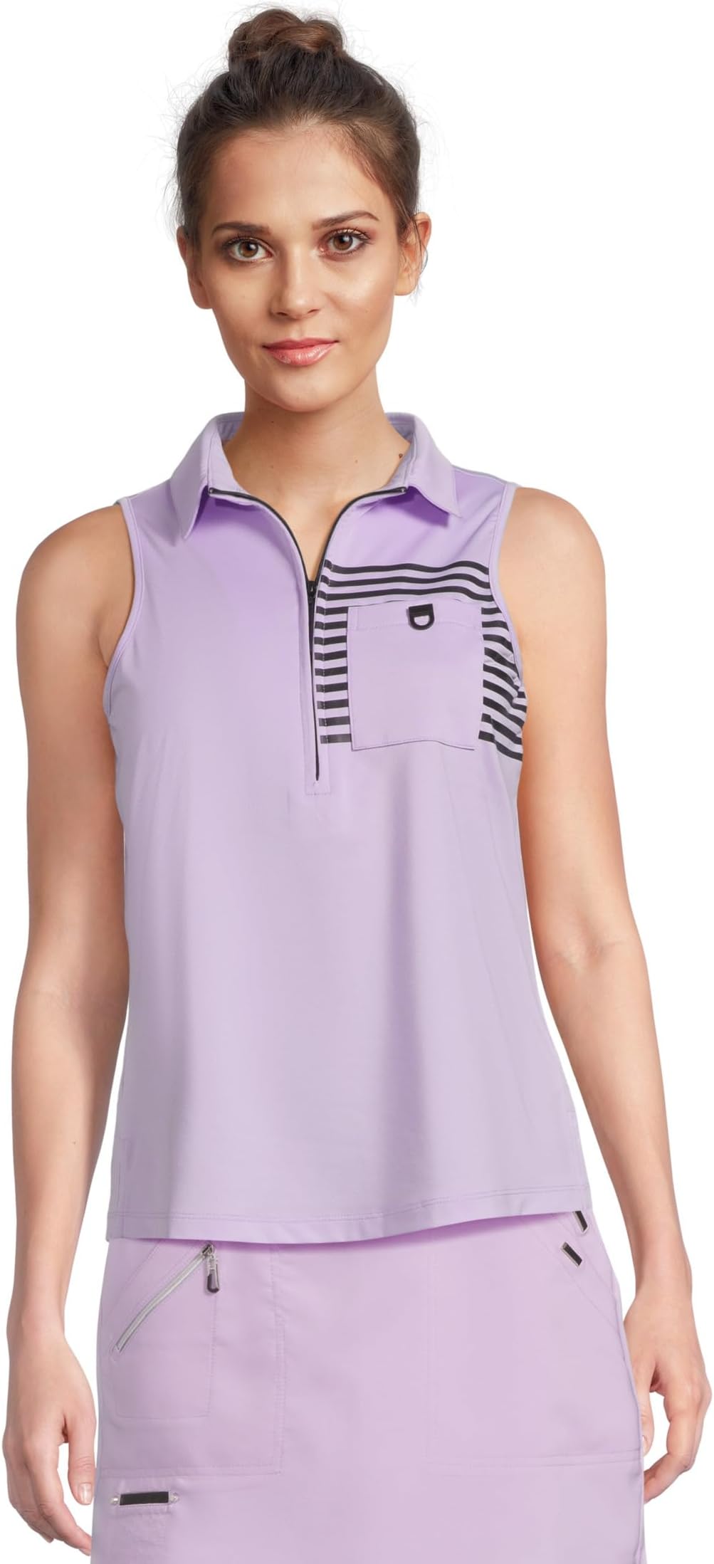 

Женское поло без рукавов с застежкой на пуговицы спереди Jamie Sadock, Lilac Purple