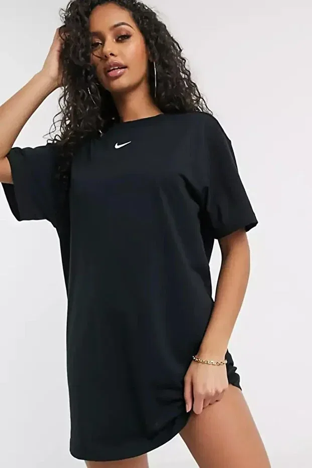 Женское платье-футболка хлопковое Nike, Black