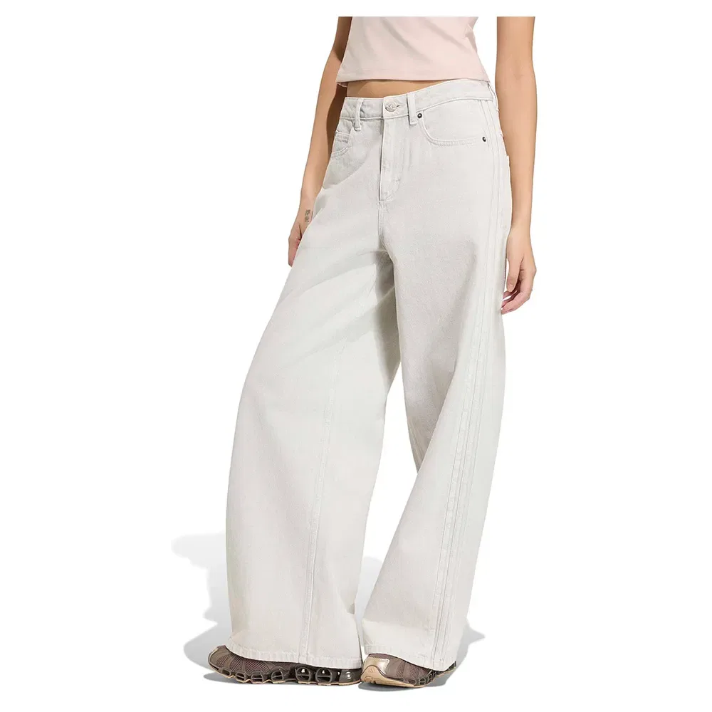 Женские джинсы с высокой посадкой High-Rise Wide-Leg Adidas Originals, Beige