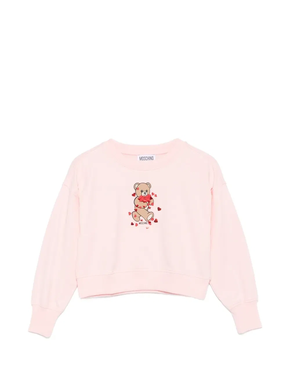 Свитшот с принтом «сердце» с плюшевым мишкой Moschino Kids, розовый