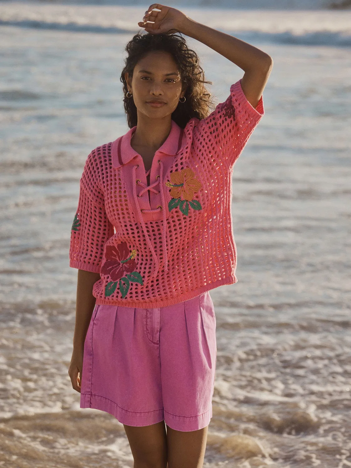Шорты чинос из мягкого хлопка, Washed Pink Next — фото 2
