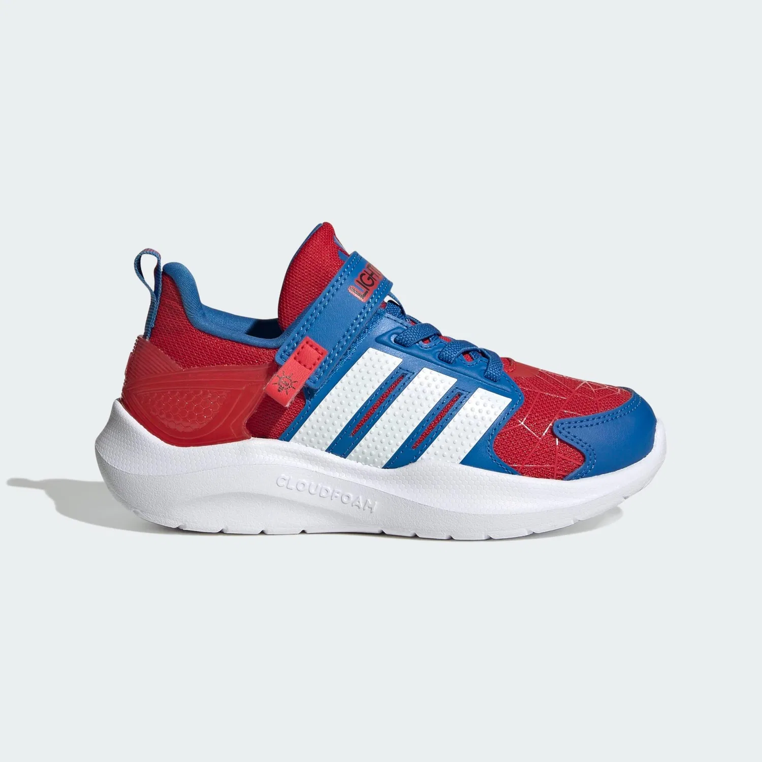 Детские кроссовки с LED-подсветкой Marvel Lightorama Spider-Man Adidas, Scharlachrot Weiss Konigsblau
