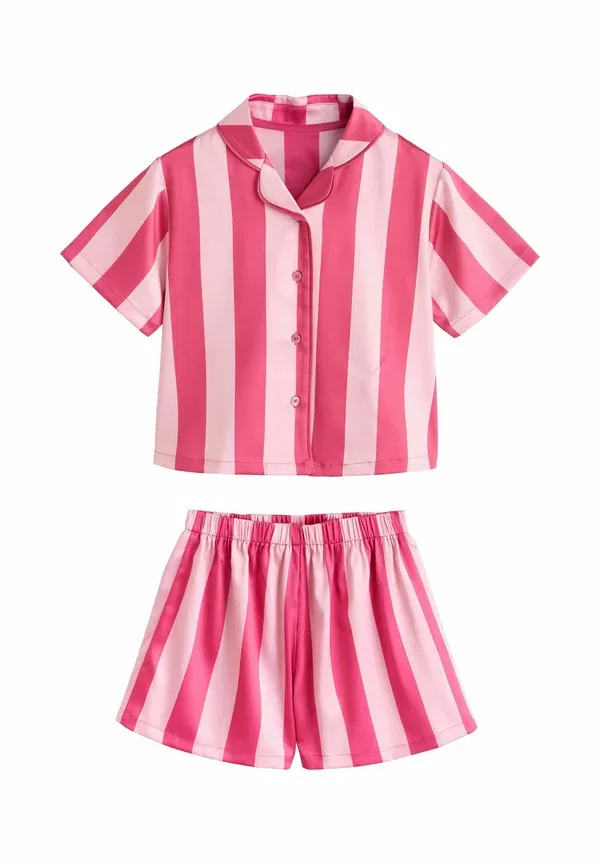 Пижамный набор с принтом в полоску Pyjama set Next, red pink, красный/розовый — фото 4