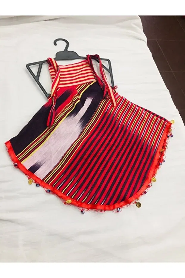 Детское платье для девочек хлопковое Triplets textile souvenirs black sea local special design discovery dress Generic Brands, Red Yellow