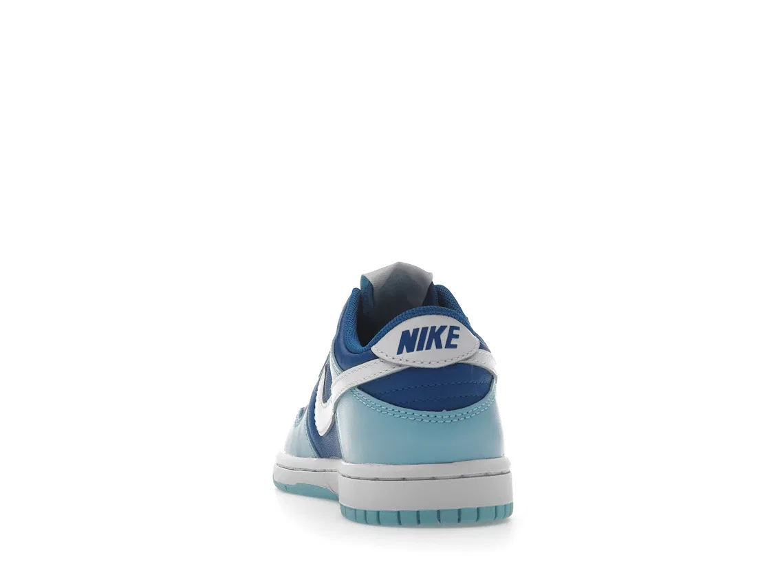 Детские кроссовки для мальчиков и девочек с контрастным Swoosh Nike Dunk Low Nike, Flash/White-Argon Blue-Flash — фото 4
