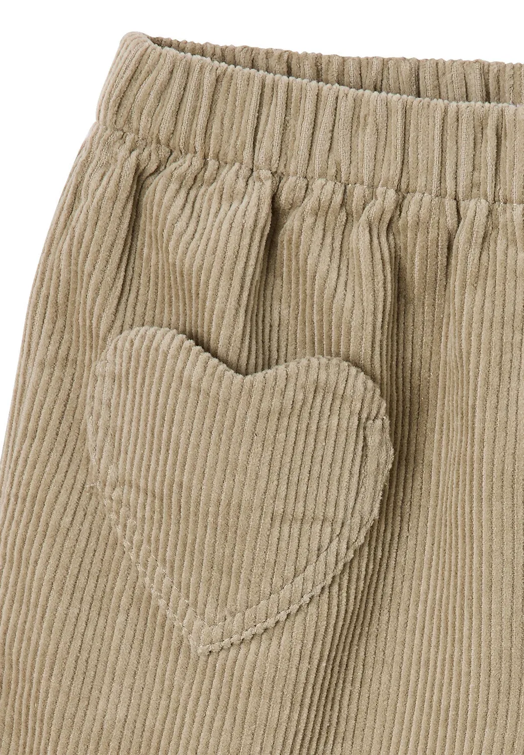 Вельветовые шорты с карманами в форме сердечек, легко надеваются, для девочек - шорты Vertbaudet, Khaki — фото 3