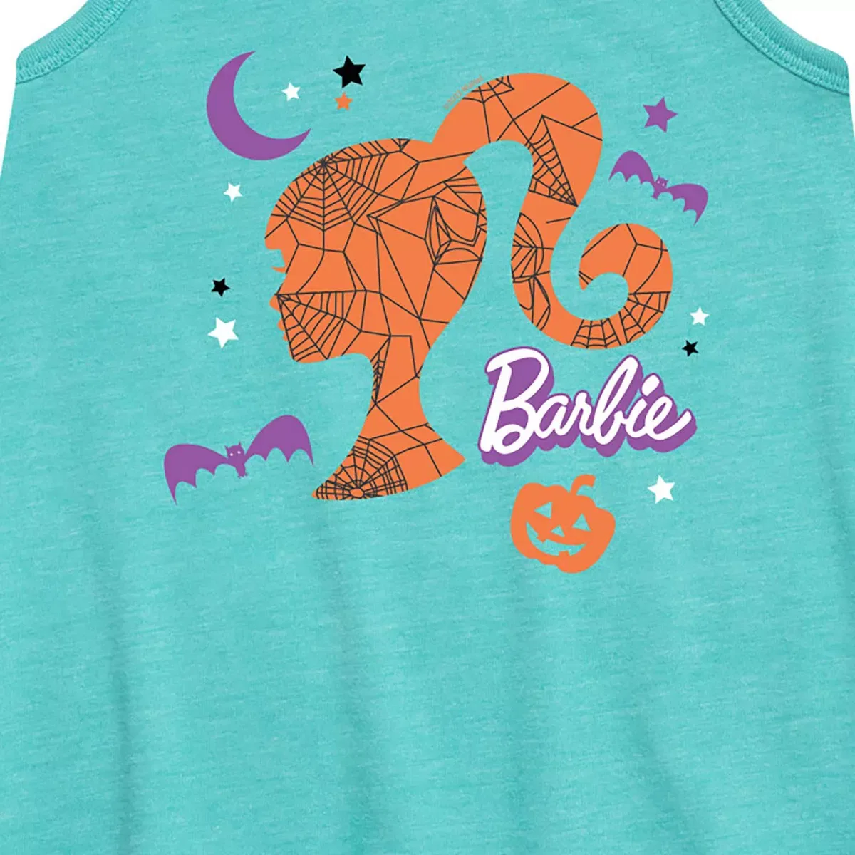 Детское платье-трапеция без рукавов с принтом Barbie Witchy Logo Barbie, Turquoise — фото 2