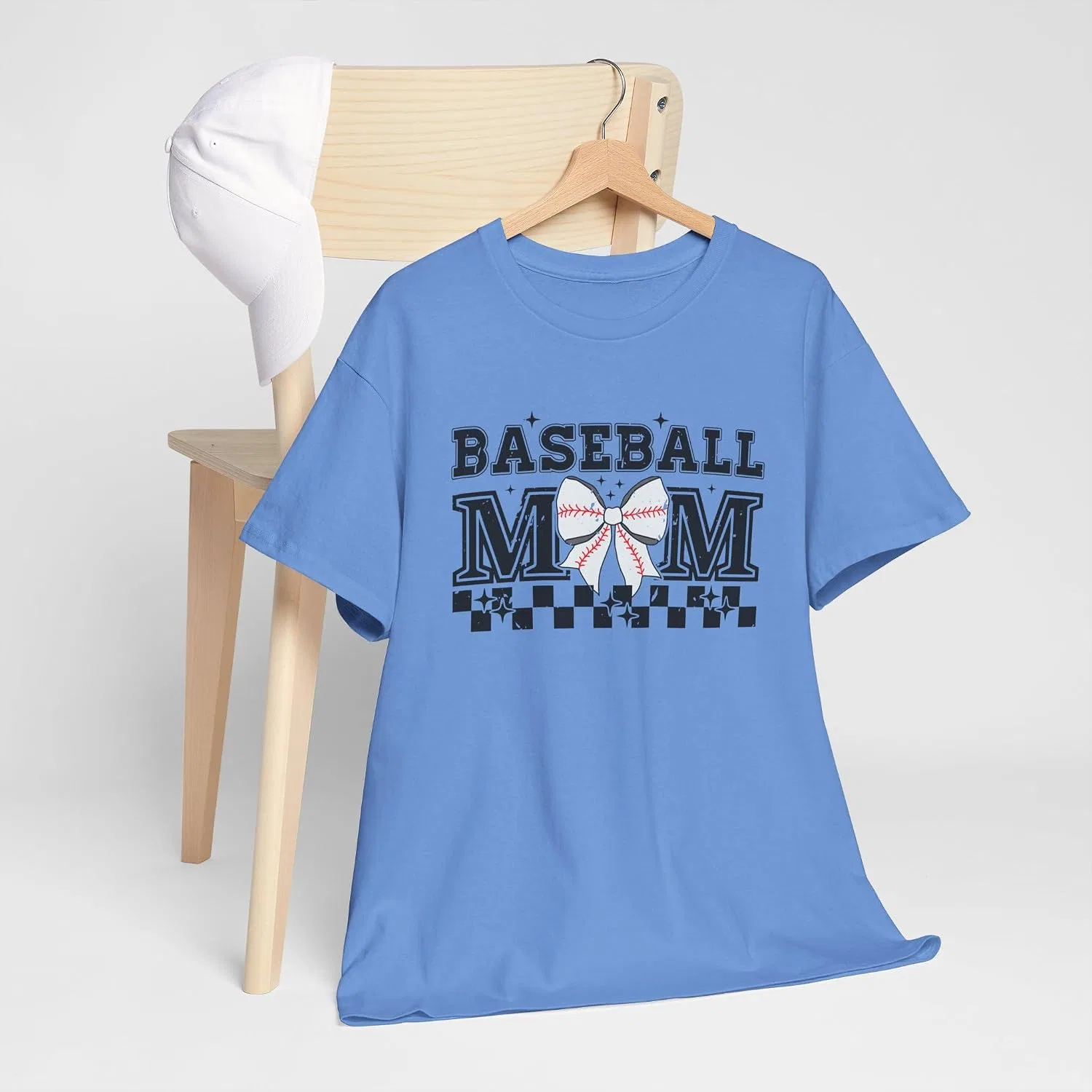 Женская футболка с принтом Baseball Mom, Carolina Blue — фото 2