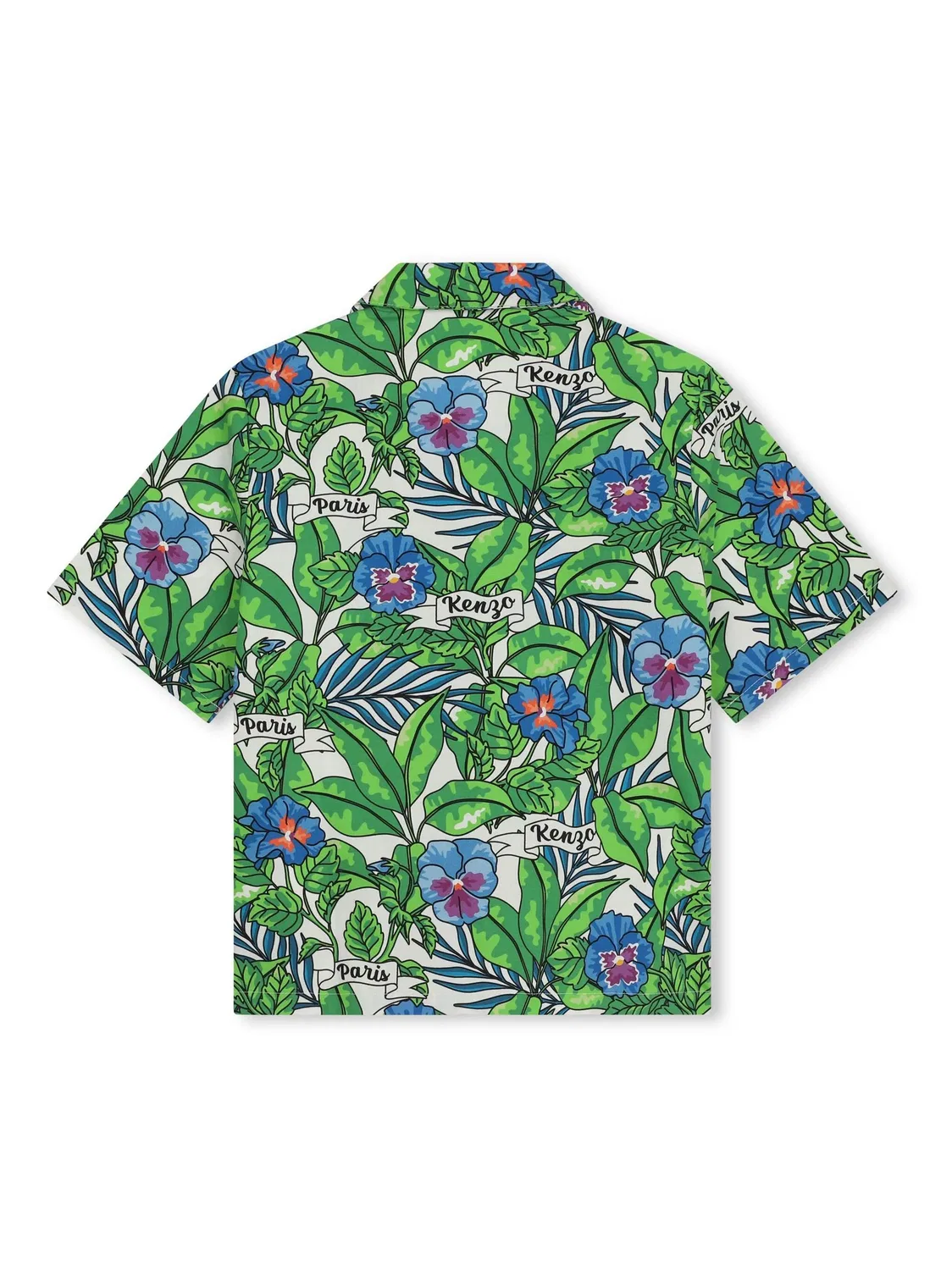 Рубашка с цветочным принтом из хлопка Kenzo, зеленый — фото 2