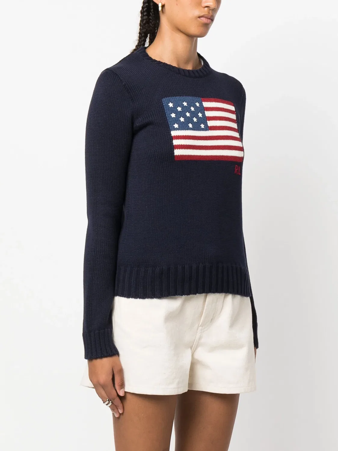 Polo Ralph Lauren Джемпер хлопковый с графическим принтом - синий — фото 2