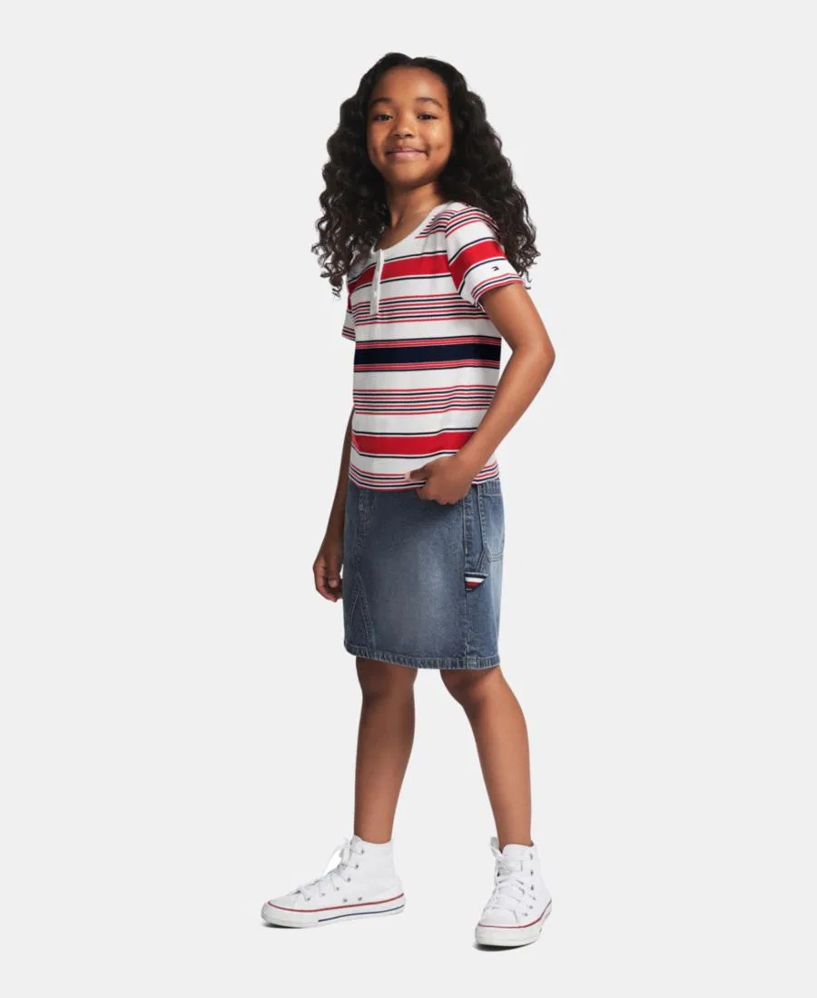 Топ с полоской из рибаны без рукавов Tommy Hilfiger, White/Navy/Red — фото 2