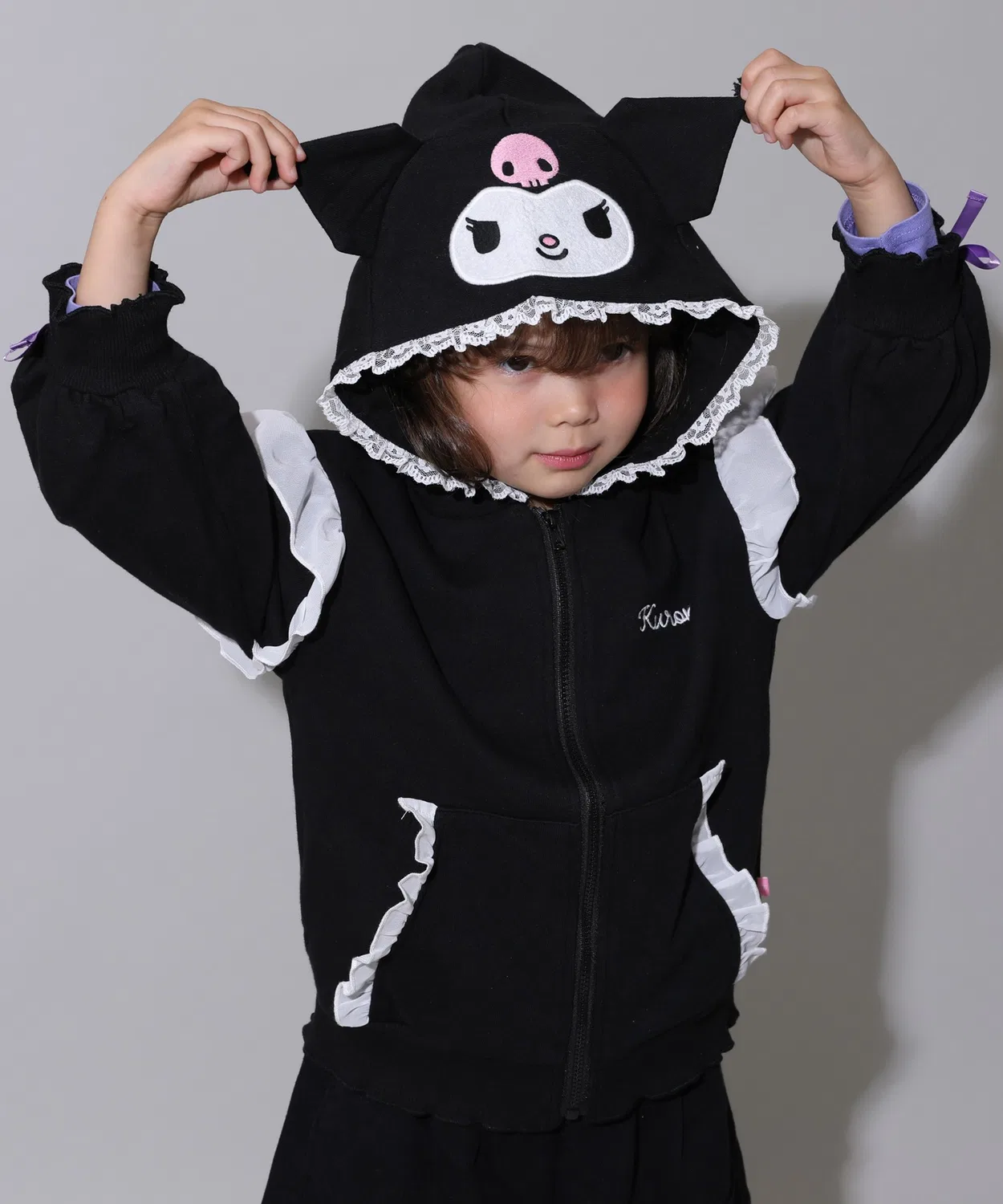 Детская парка с рюшами Sanrio BABYDOLL чёрная