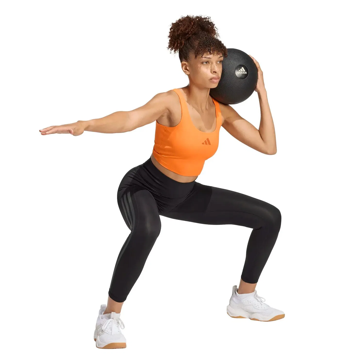 Женский спортивный топ adidas Optime Workout Twist Light, Orange — фото 3