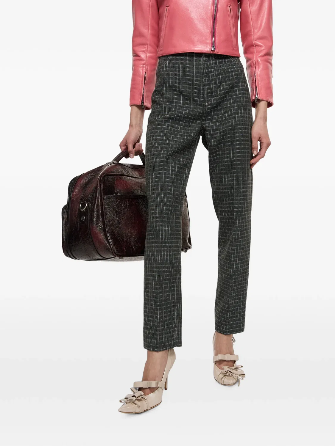 Шерстяные зауженные брюки Acne Studios, зеленый — фото 4