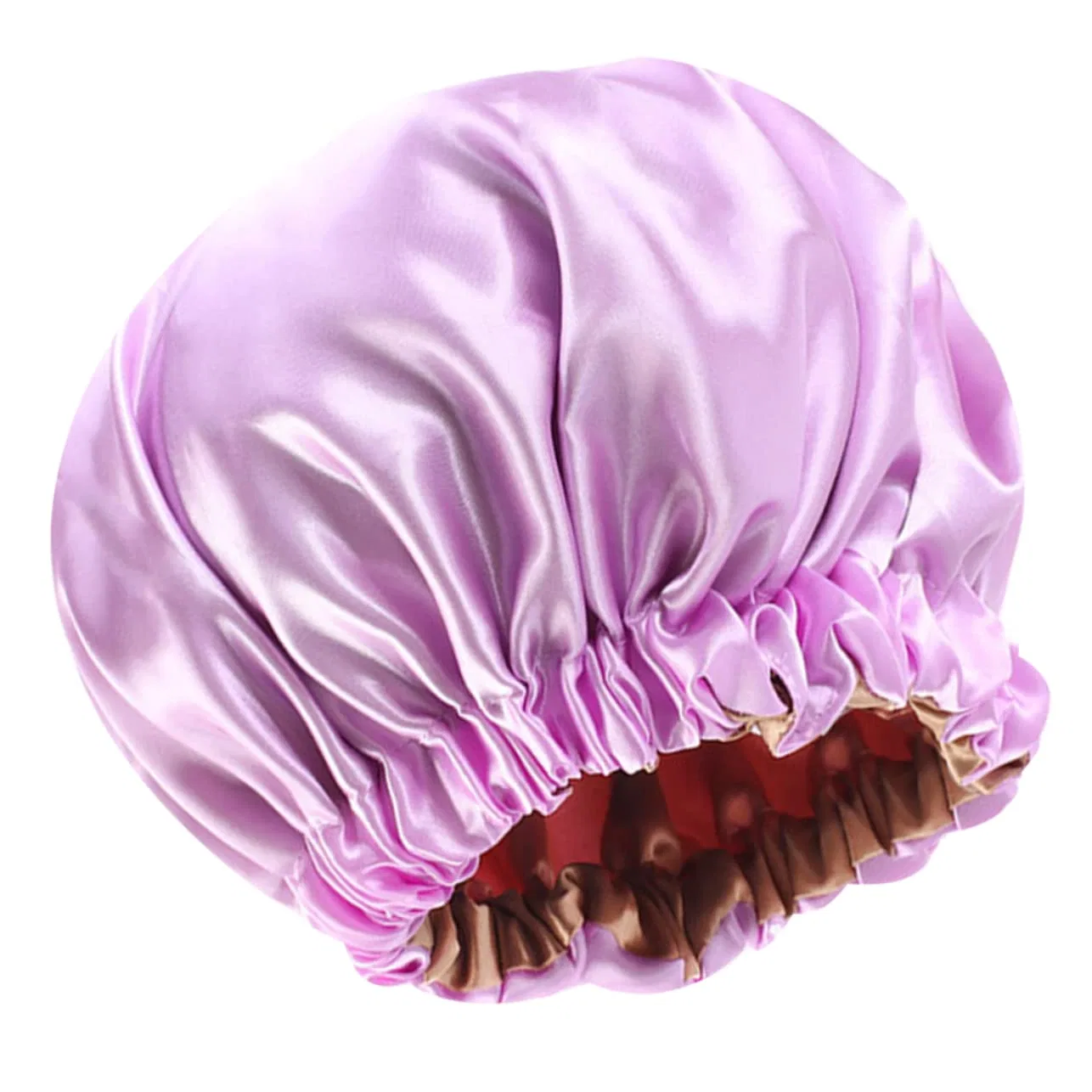 Шапочка для сна, двусторонняя атласная, Healvian, набор 2 шт, 38x38 см, Light Purple — фото 3