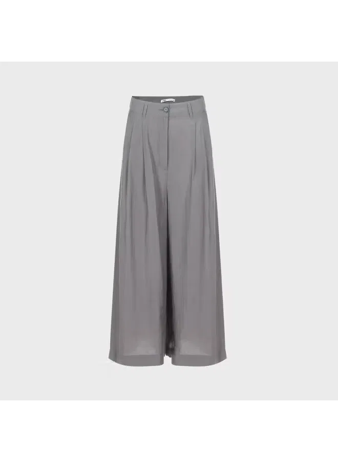 Брюки свободные широкие Zara, серебристо-серый — фото 2