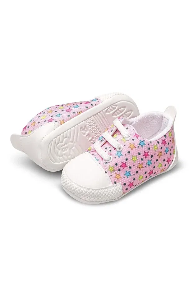 Детские пинетки для новорожденных с принтом Star Pattern Baby Shez, Pink — фото 2