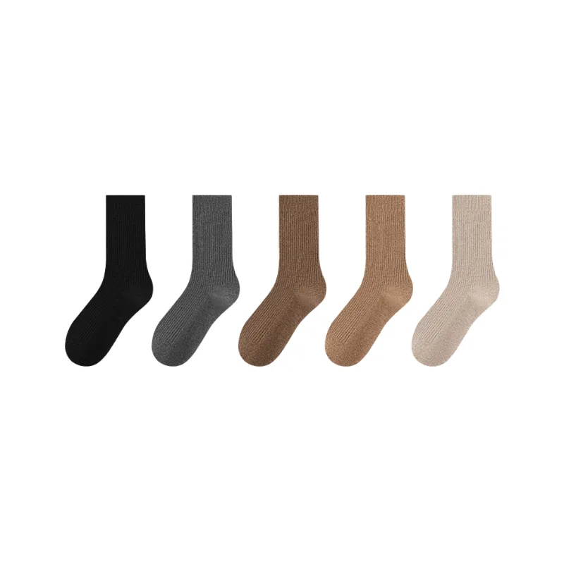 Детские носки до колена, набор из 5 пар, MADALLO, Black Dark Gray Coffee Khaki Oats