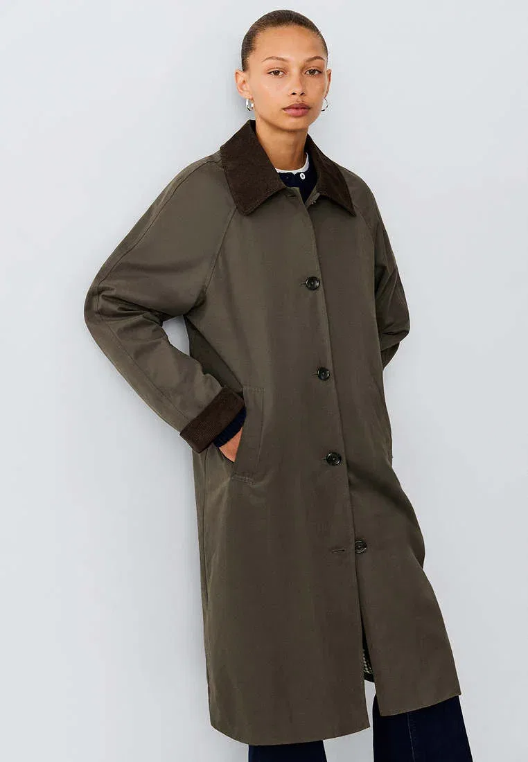 Подростковый - тренчкот Mango Kids, Dark Green