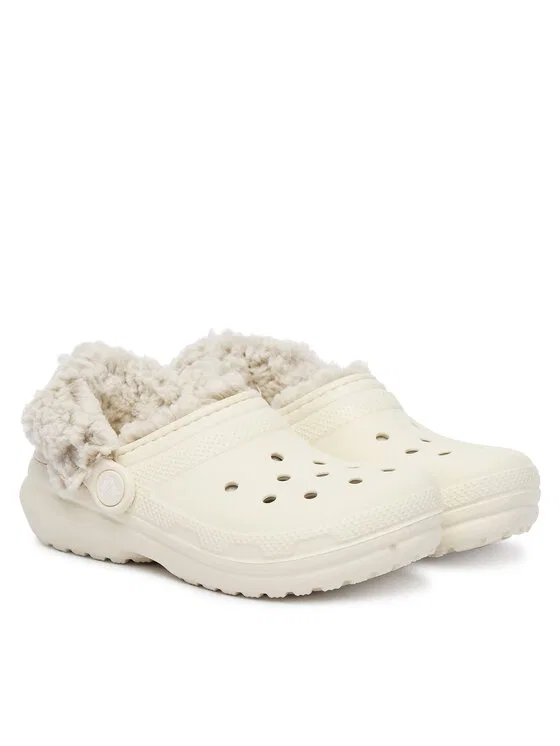 Шлепанцы Classic Fleece Lined Clog K Crocs, бежевый — фото 2