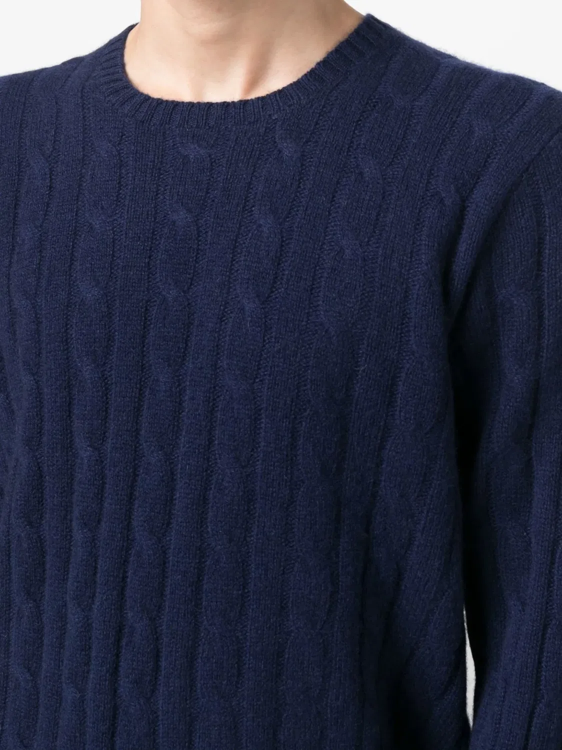 Свитер с кабельным узором из кашемира Polo Ralph Lauren, синий — фото 4
