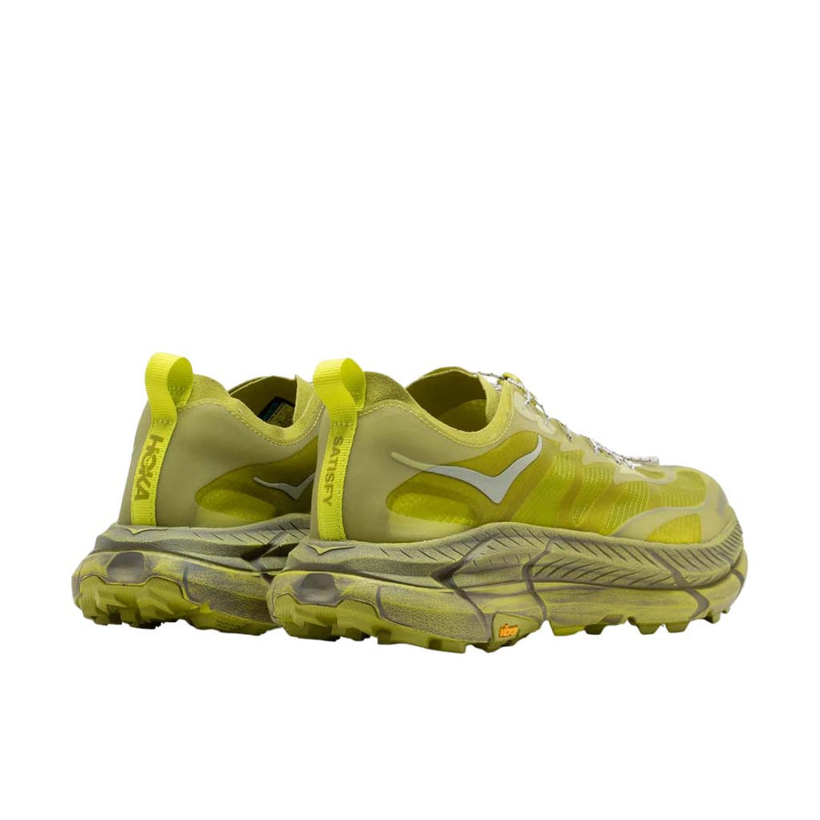 Кроссовки HOKA ONE ONE x Satisfy Mafate Speed 4 Lite 'Sulfur', зеленый — фото 4