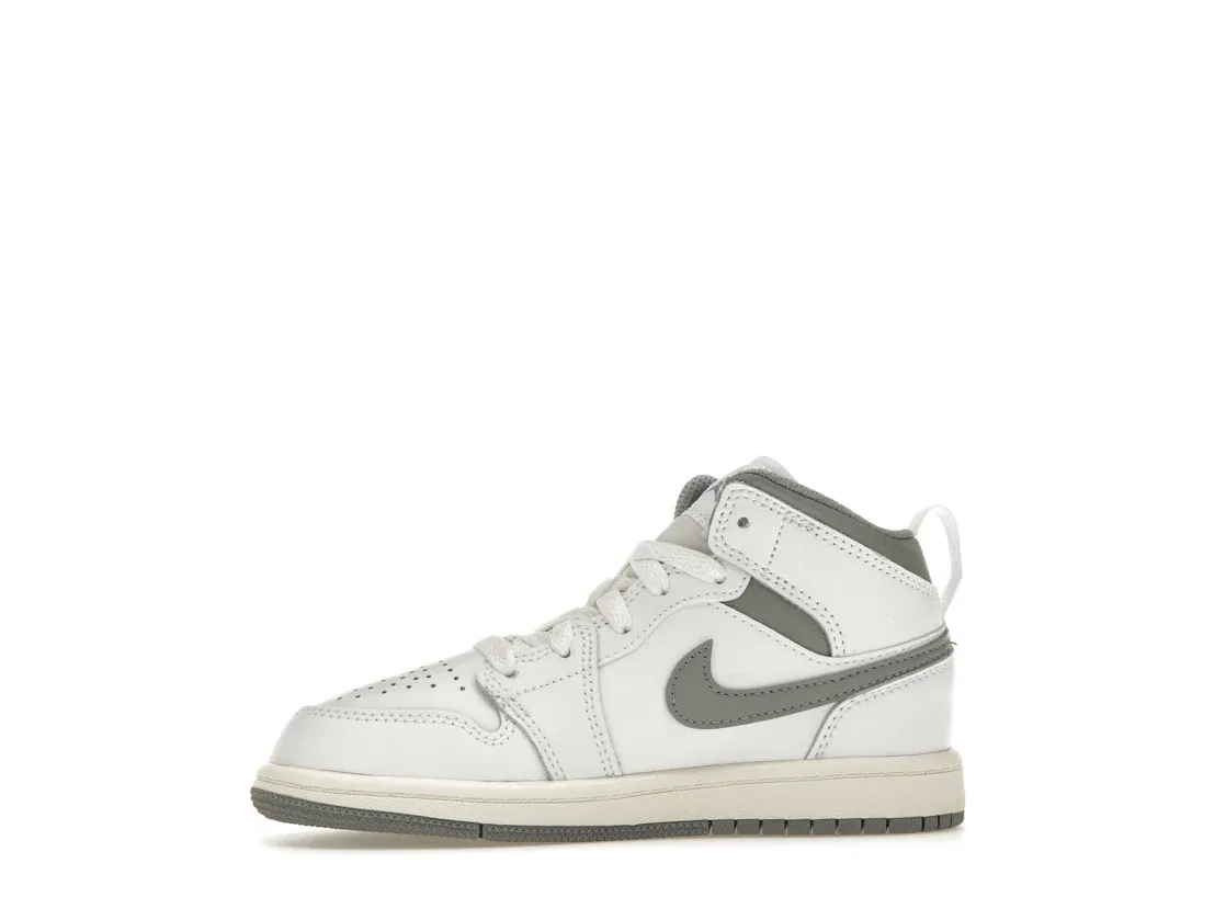 Детские кроссовки с высоким верхом Jordan 1 Mid Jordan, White Stealth — фото 3