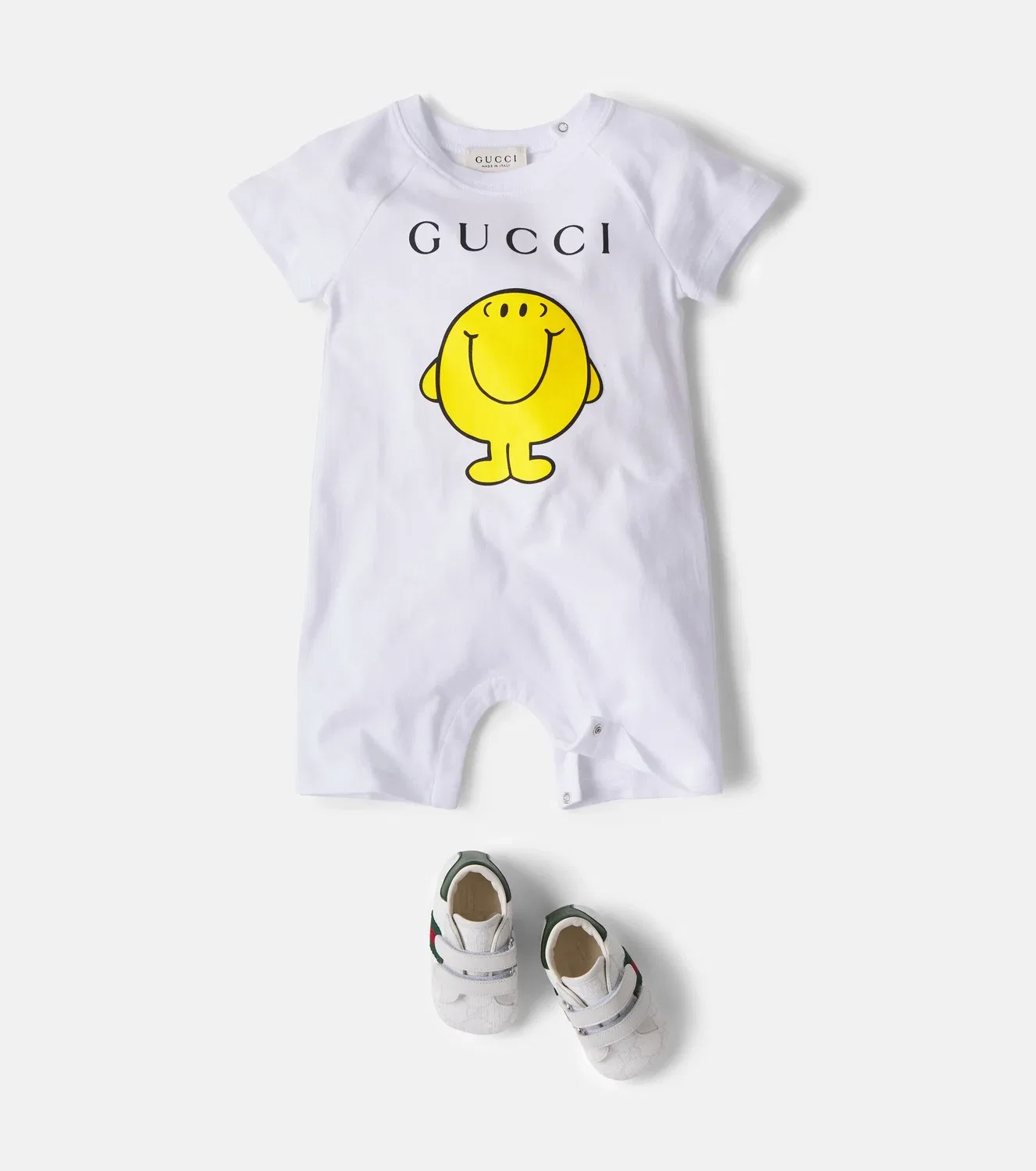 Комбинезон хлопковый Kids x Mr. Men Little Miss Gucci Kids, белый — фото 2