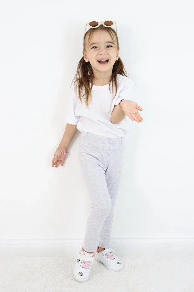 Детские леггинсы для девочек хлопковые Basics Miababy, Gray