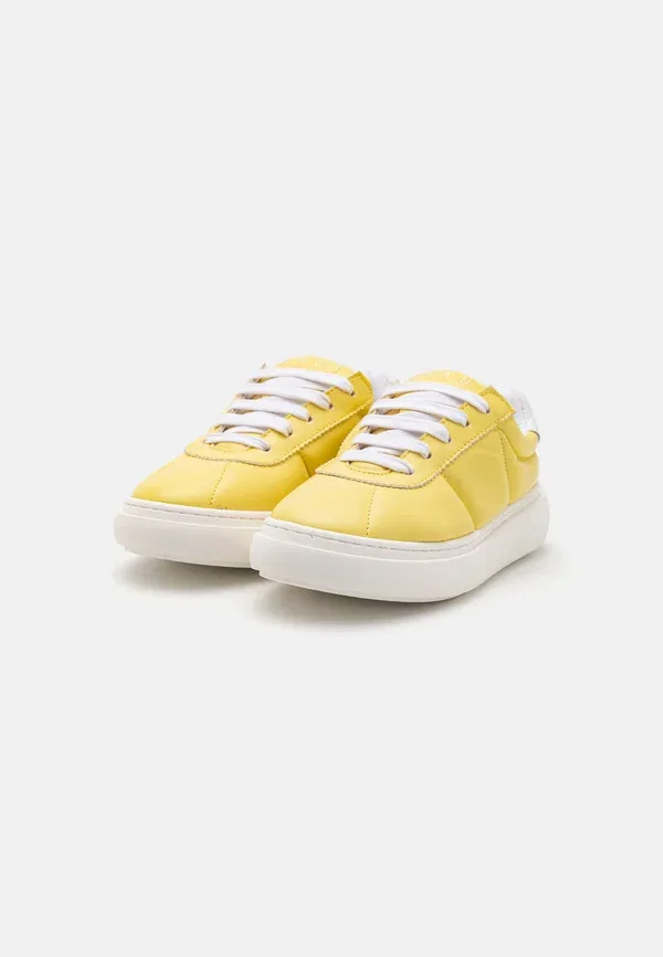 Кроссовки из кожи и искусственной кожи Marni Yellow, White, белый/желтый — фото 2