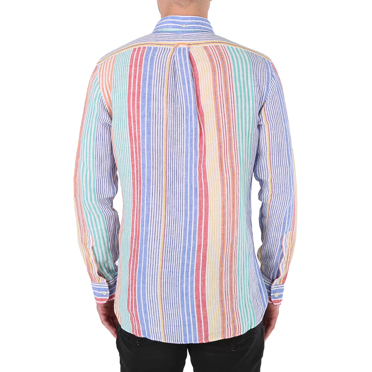 Рубашка с длинным рукавом Vertical-Striped Shirt Polo Ralph Lauren, Blue/Red/Multi — фото 4