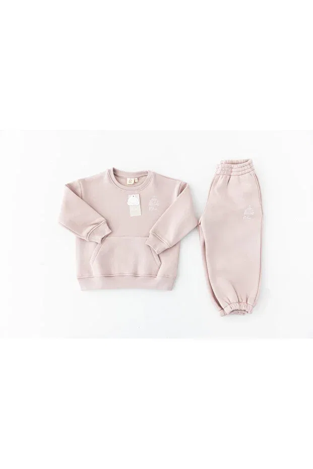 Детский спортивный комплект для девочек хлопковый Basics Nilue, Pink — фото 2