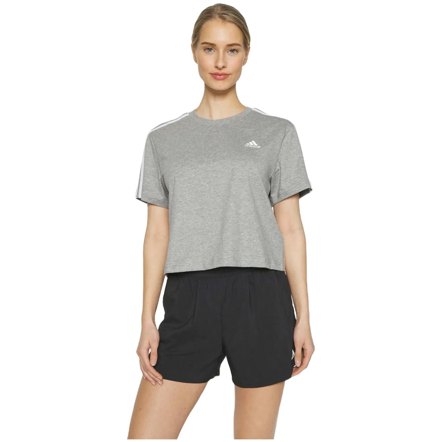 Женская футболка с коротким рукавом Adidas, Цвет Grau — фото 2