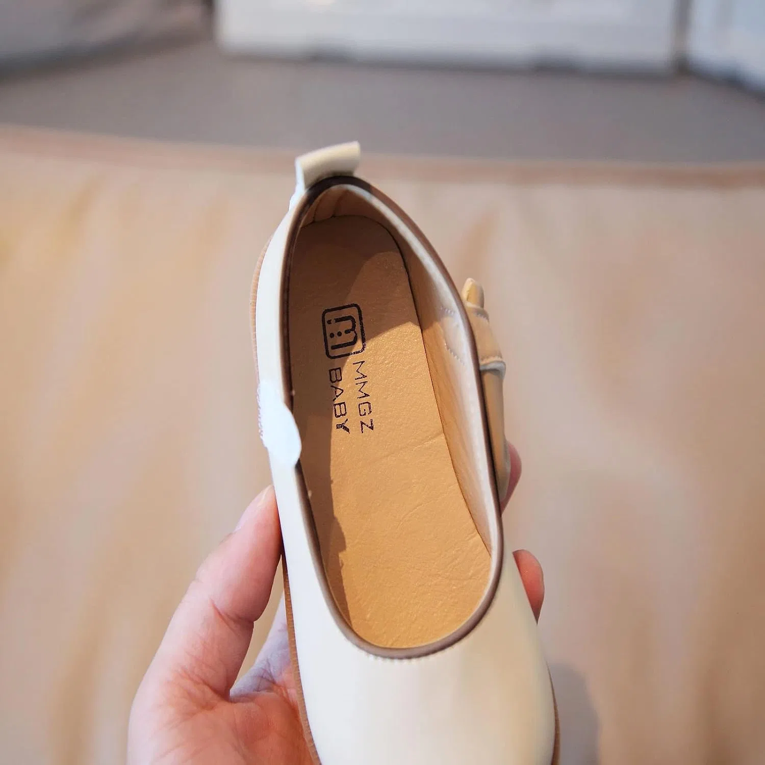 Детские туфли Мэри Джейн для девочек с бантом, Beige — фото 3