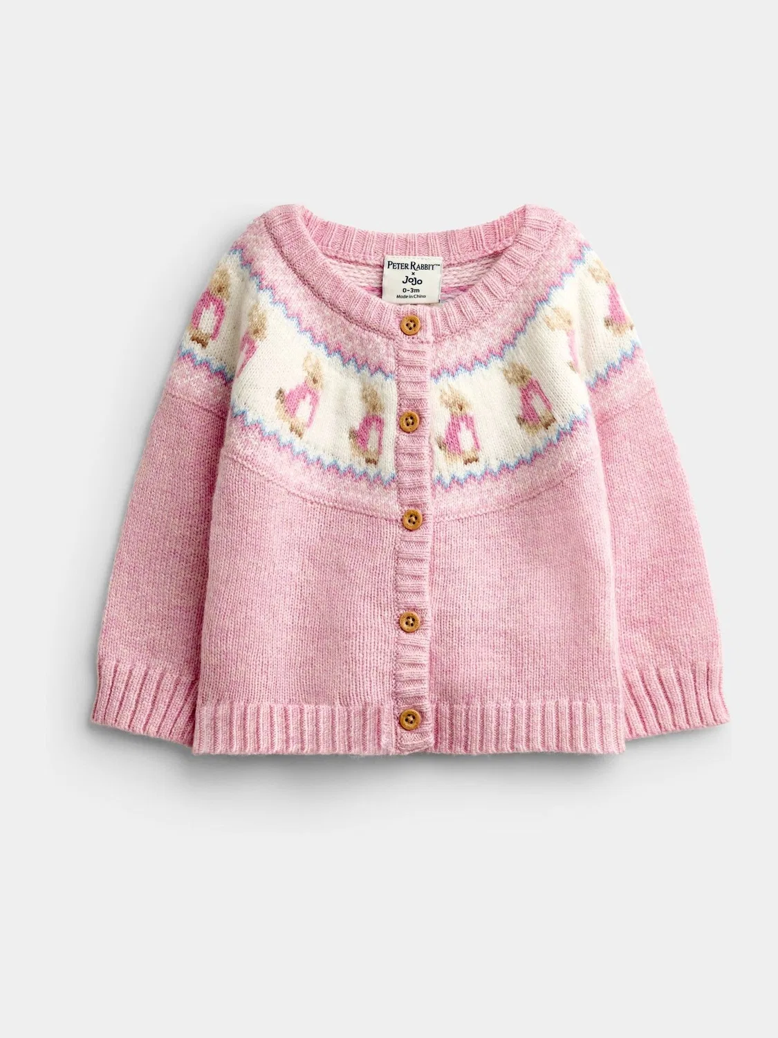 Набор Jojo Maman Bébé Light Pink Peter Rabbit Flopsy Fairisle Cardigan & Legging — фото 2