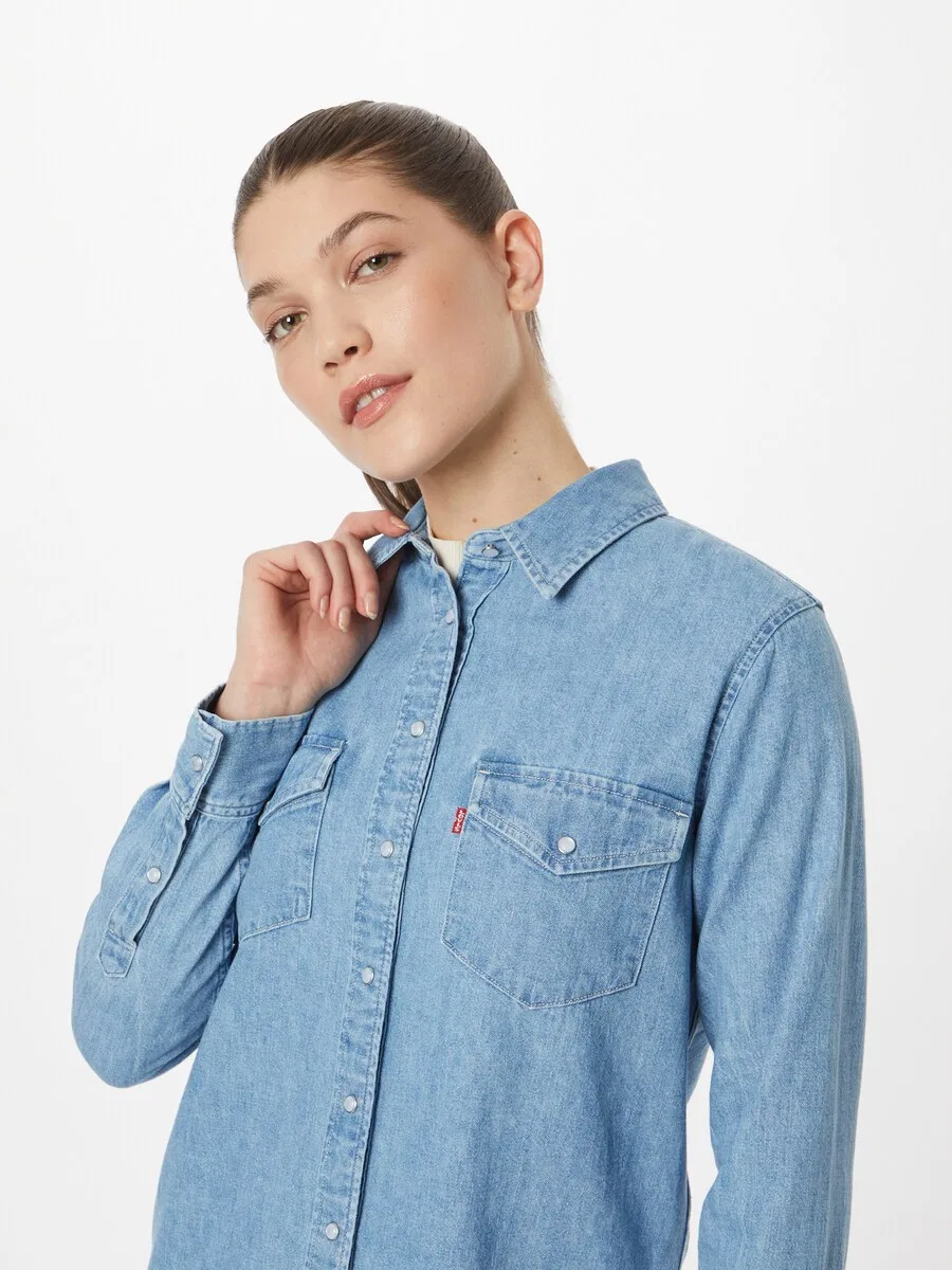 Блузка LEVI'S "Iconic Western Shirt" из синего денима — фото 2