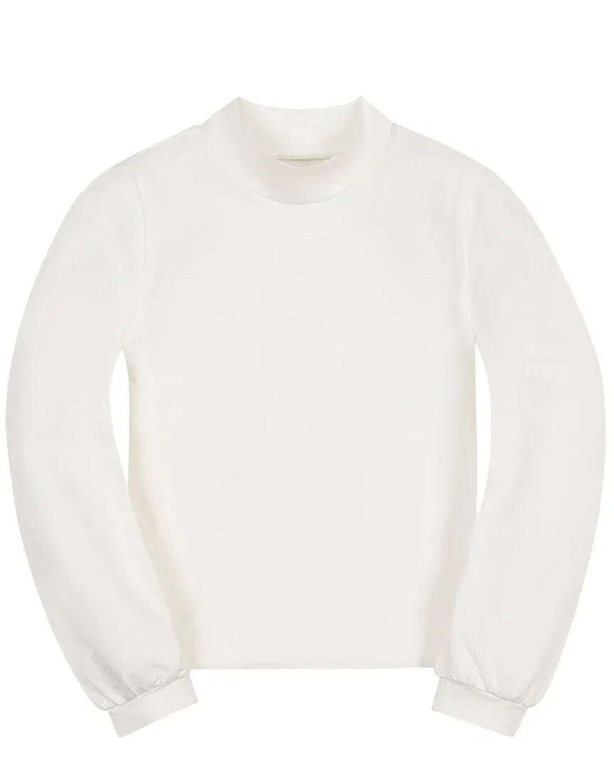 Детский свитер для девочек с высоким воротом Hope & Henry Organic Mock Neck Knit Top, White — фото 2