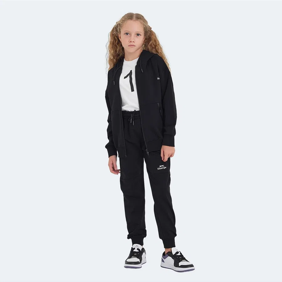 Детский спортивный костюм с капюшоном и молнией Slazenger Local, Черный — фото 3