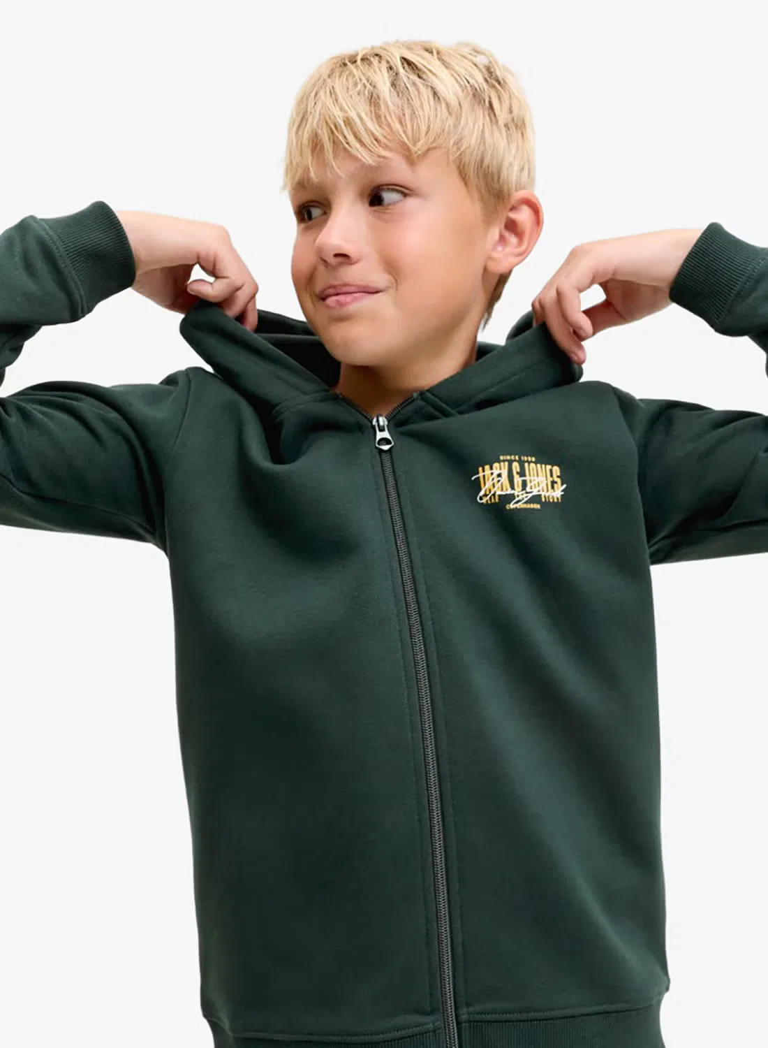 Худи на молнии с капюшоном Jack & Jones Junior, жук — фото 3