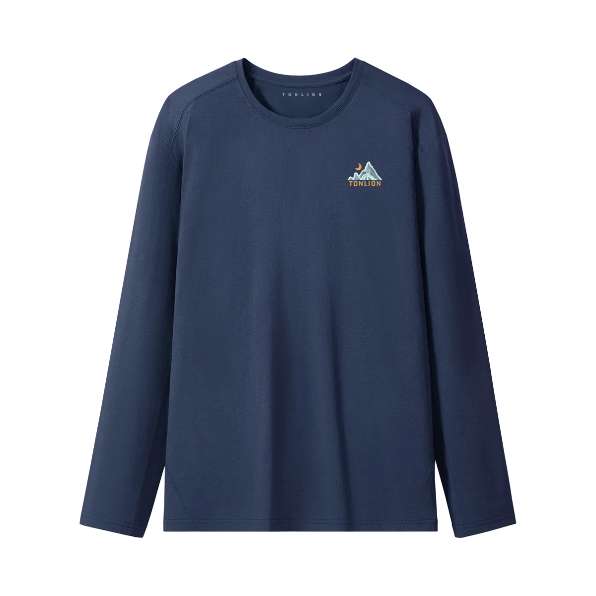 Детская футболка с принтом Crew Neck Moderate Straight Fit Tonlion, темно-синий(Tn Mountain Moon Scenery Badge)