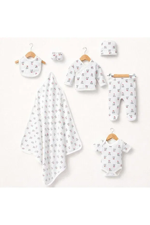 Детский комплект боди для новорожденных 7 предметов Bys Baby Fashion, White — фото 3